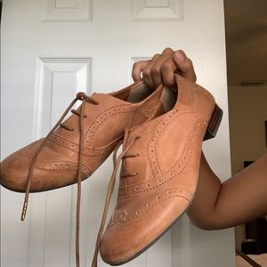 Tan Brown Crown Vintage Oxford Loafers 🐌